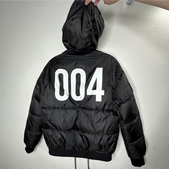 PE Nation Black & White Lead Right Logo Print 004 Zip Lined Puffer Jacket XS - Picture 9 of 14